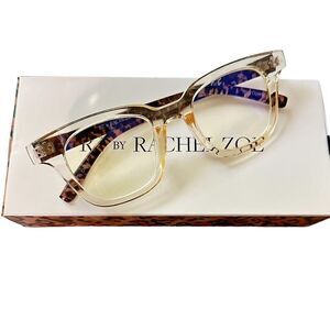 RZ by Rachel Zoe NWB Marnika Glasses in Crystal‎ Nude with Blue Light Blocker